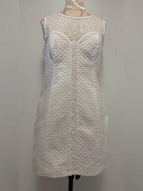 Lilly Pulitzer Sofia White Mini Shift Dress Lace Yoke Size 8